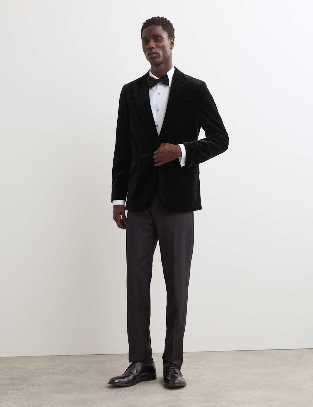Jaeger Men's Pure Cotton Velvet Blazer - 46 - Black - By M&S