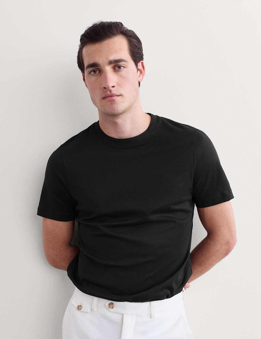 Jaeger Men's Pure Cotton T-Shirt - M - Black - By M&S