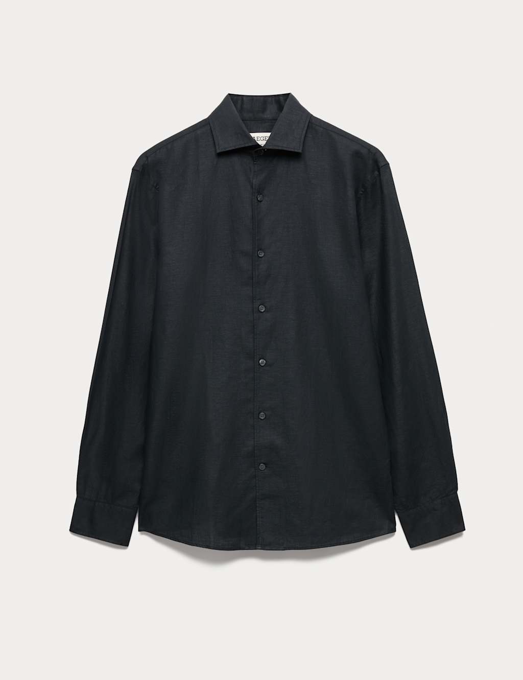 Jaeger Men's Regular Fit Luxury Linen Cotton Shirt - S - Black - By M&S