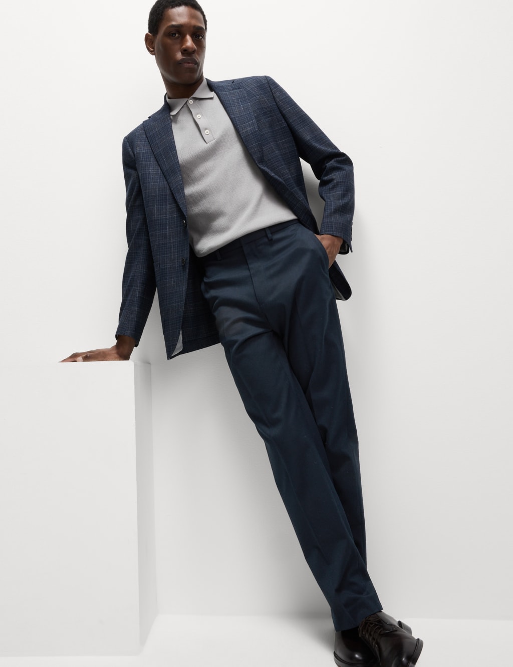 Regular Fit Stretch Smart Trousers