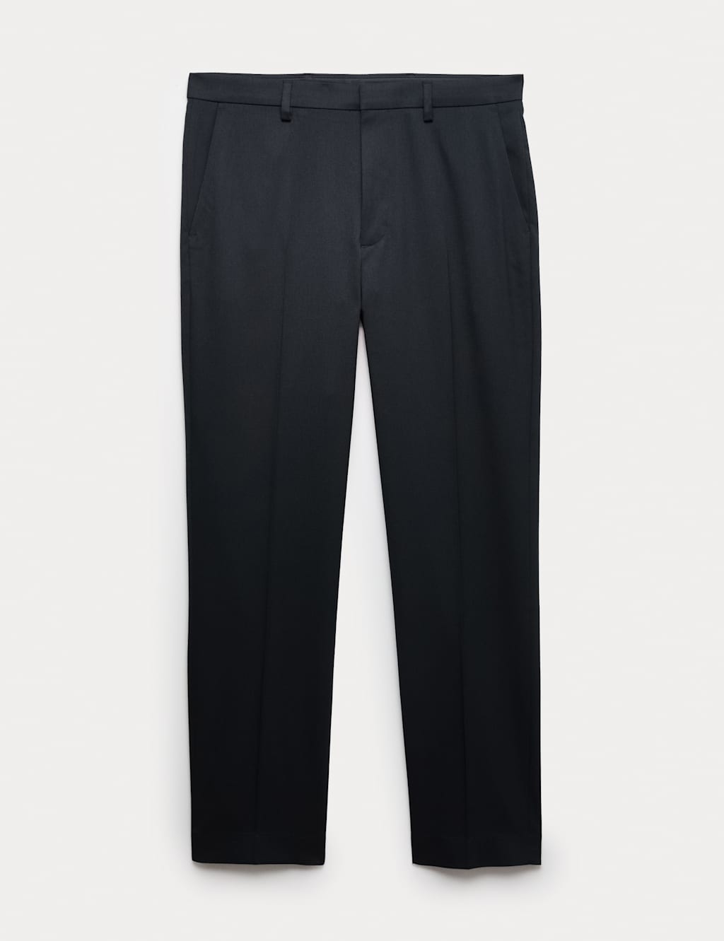 M&S Men's Regular Fit Smart Stretch Trousers - 32 - Dark Navy