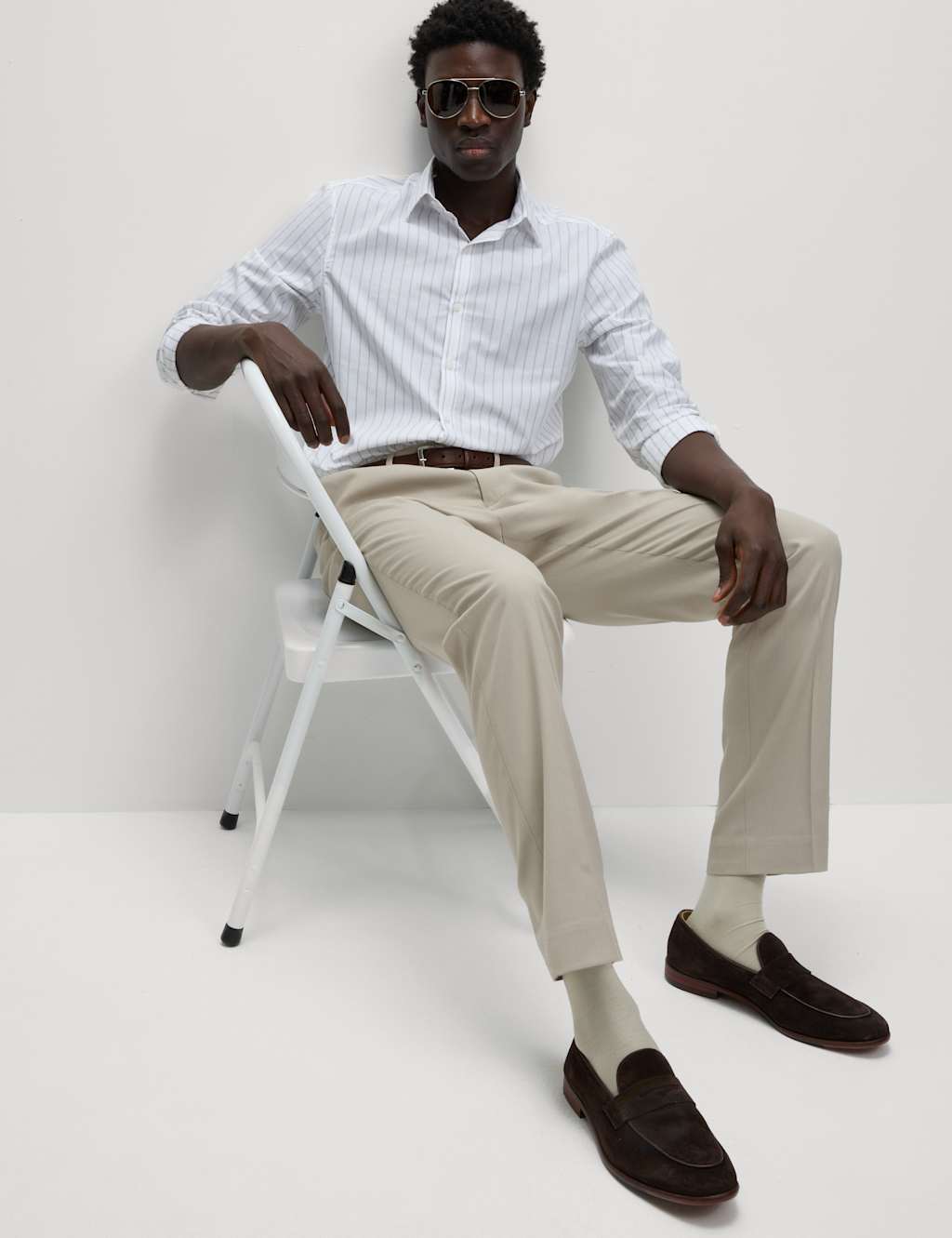 Regular Fit Stretch Smart Trousers