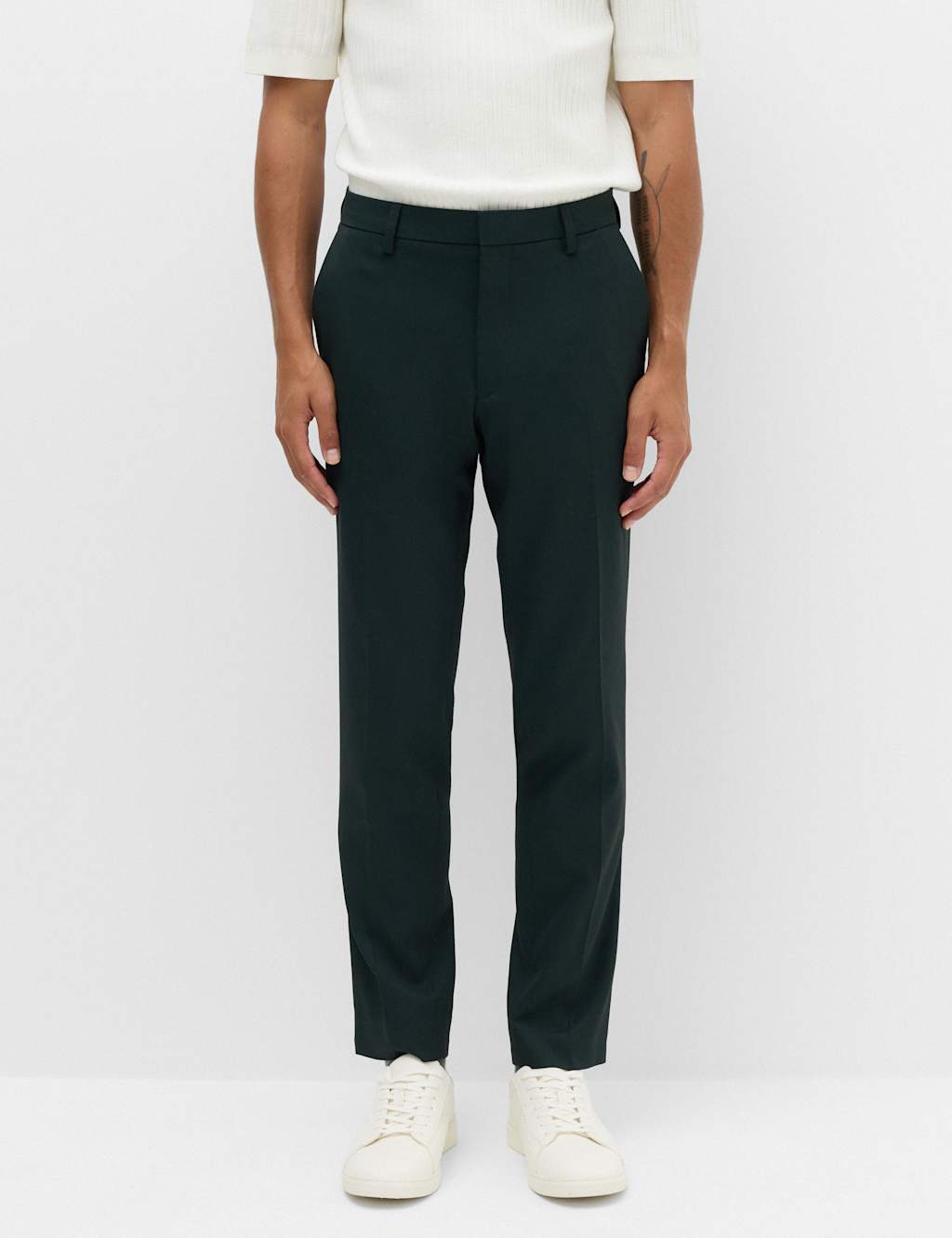 M&S Men's Slim Fit Smart Stretch Trousers - 32 - Dark Evergreen