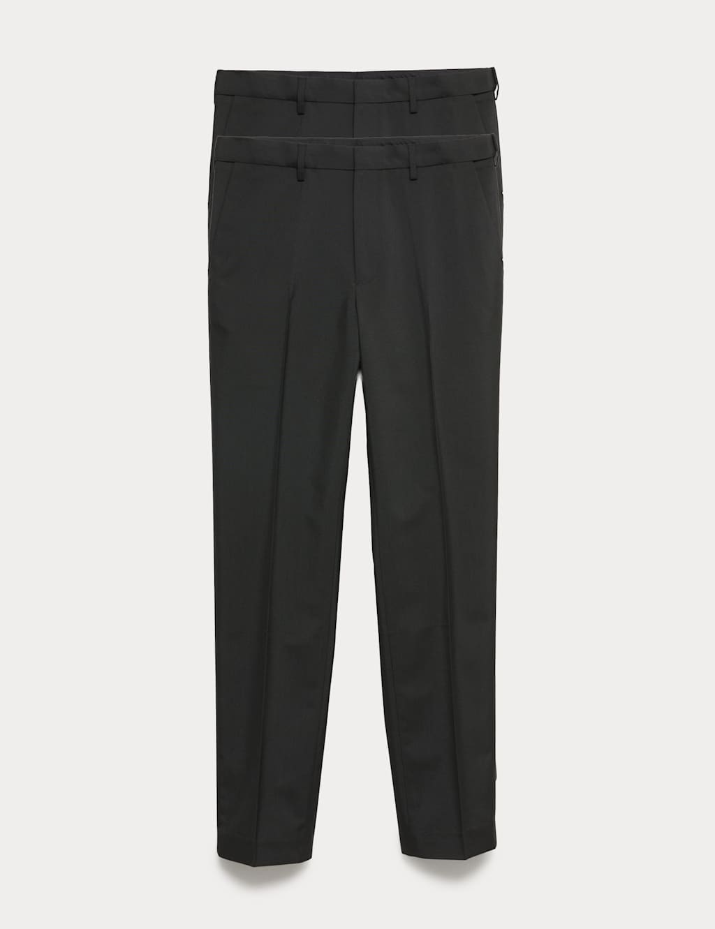 M&S 2 Pack Regular Fit Flat Front Trousers Black