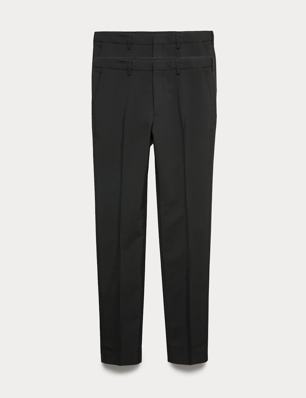 M&S 2 Pack Slim Fit Active Waist Smart Trousers Black