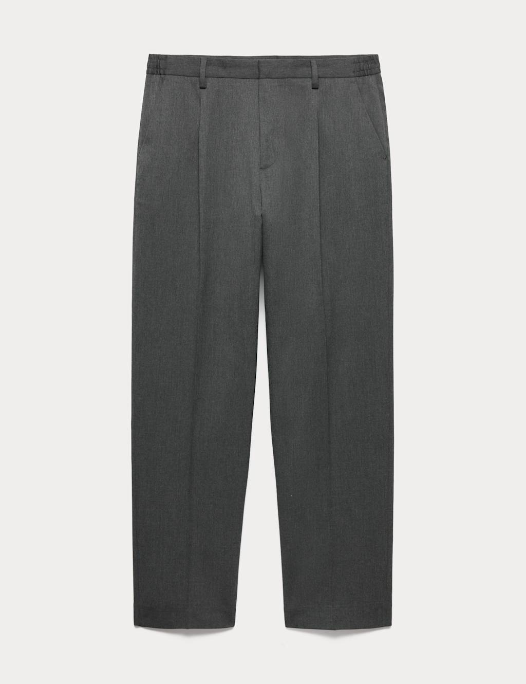 M&S Men's Relaxed Fit Smart Stretch Trousers - 32 - Charcoal