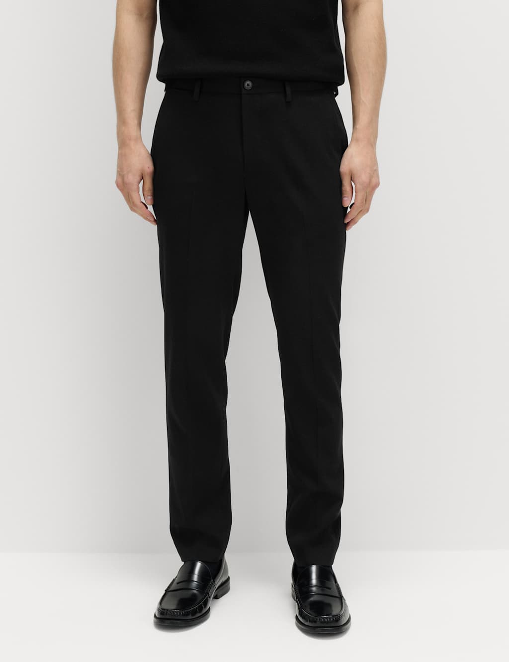 M&S Men's Slim Fit Wool Blend Suit Trousers - 30 - Black