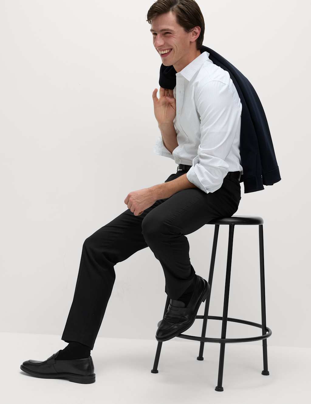 Regular Fit Wool Blend Trousers