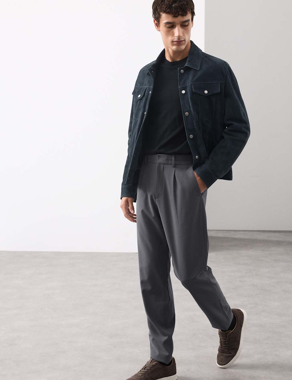 Autograph Wool Blend Performance Trousers Granite