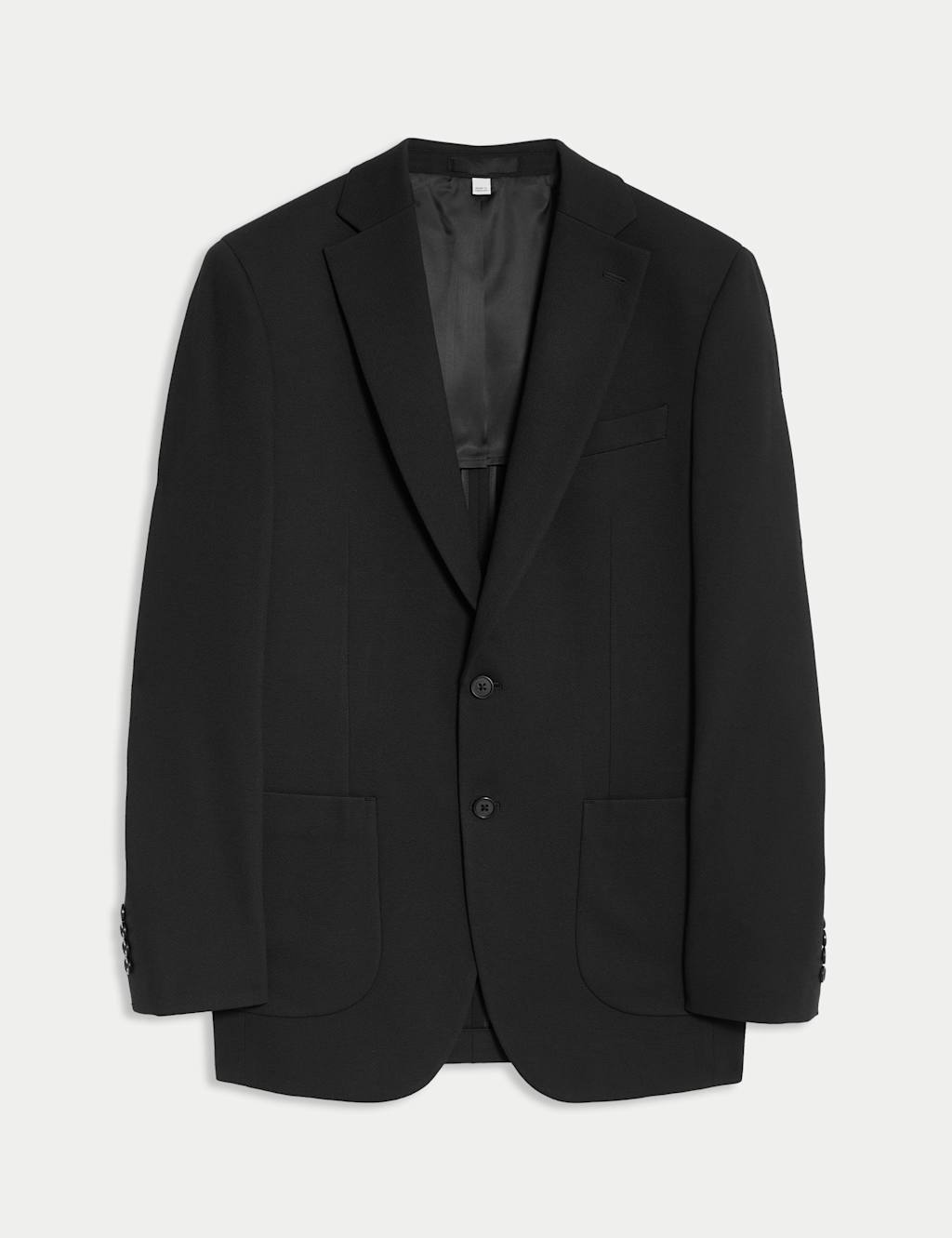 M&S Men's Tailored Fit Jersey Textured Blazer - 48 - Black