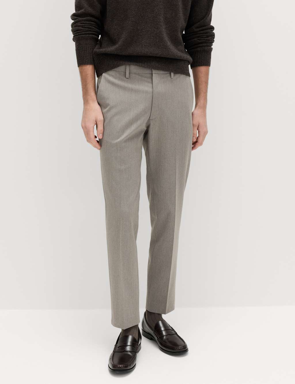 M&S Men's Tailored Fit Trousers - 38 - Neutral