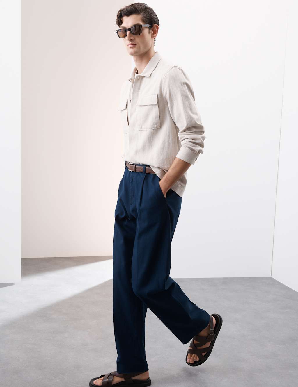 Regular Fit Single Pleat Trousers