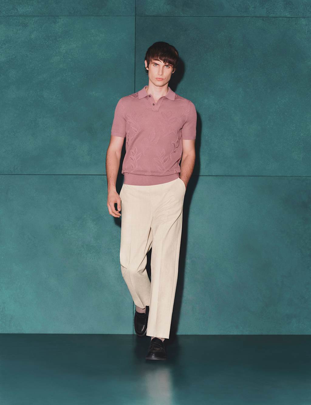 Autograph Men's Relaxed Fit Textured Trousers - 38 - Neutral