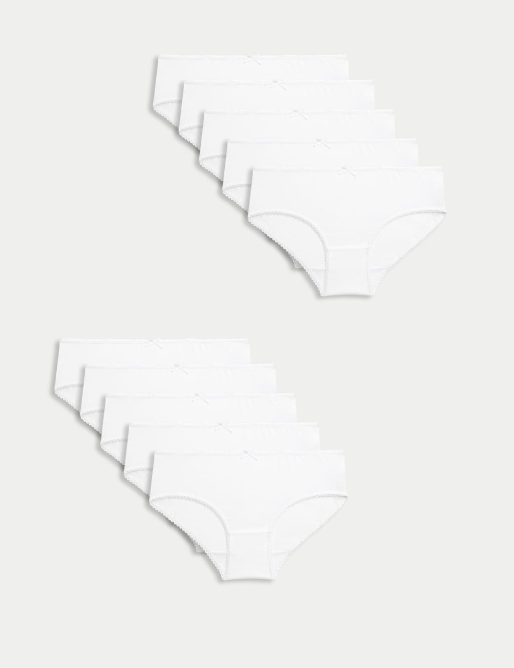10pk Cotton with Stretch Knickers (2-14 Yrs)