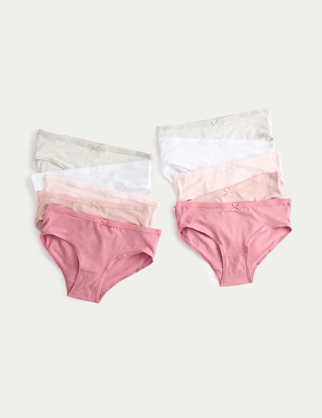 M&S 10pk Cotton with Stretch Knickers (2-14 Yrs) Multi