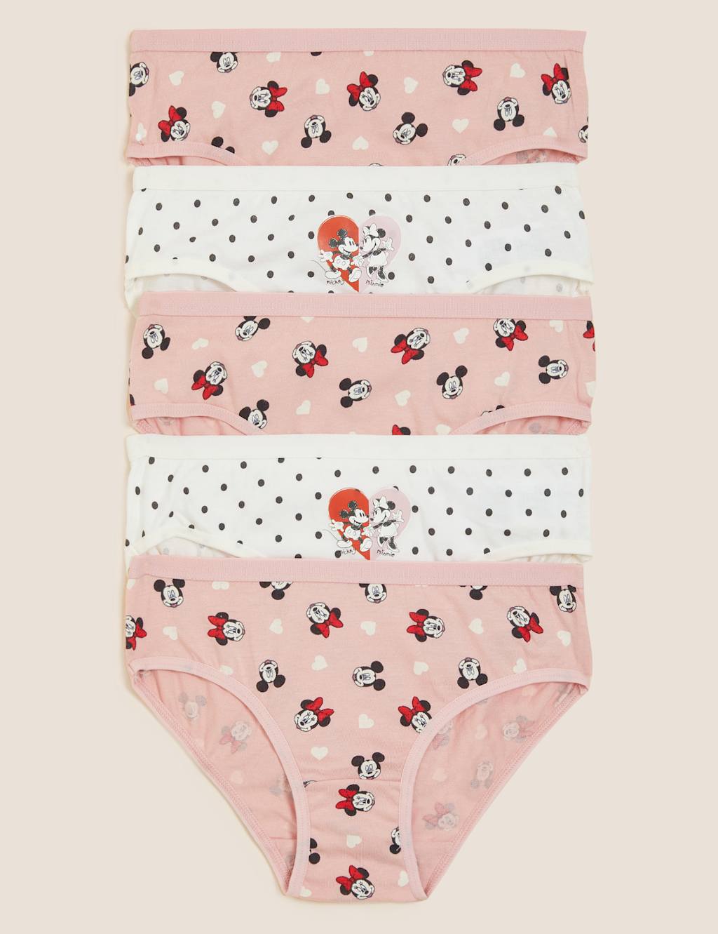M&S 5pk Pure Cotton Minnie Mouse Knickers Multi