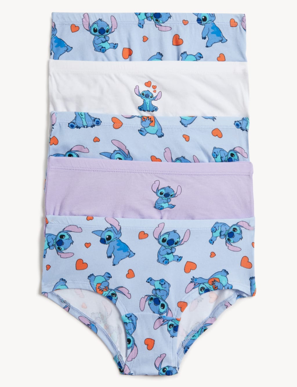 5pk Cotton with Stretch Lilo & Stitch™ Shorts (5-14 Yrs)
