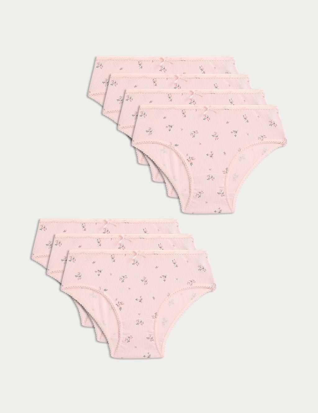 7pk Cotton with Stretch Floral Knickers (2-12 Yrs)