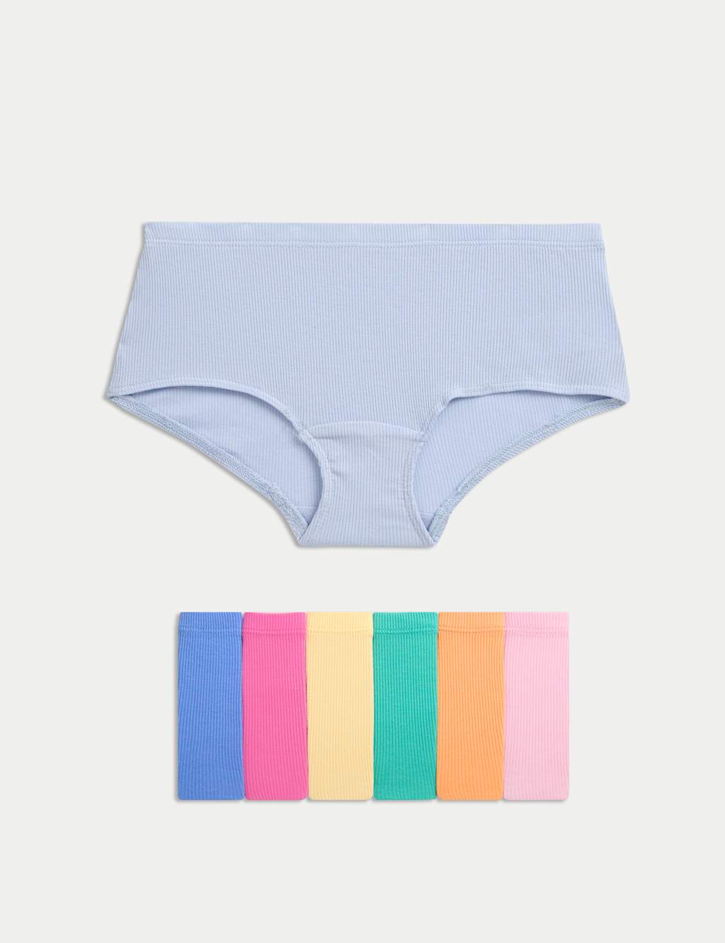 7pk Cotton Rich Ribbed Shorts (5-16 Yrs)
