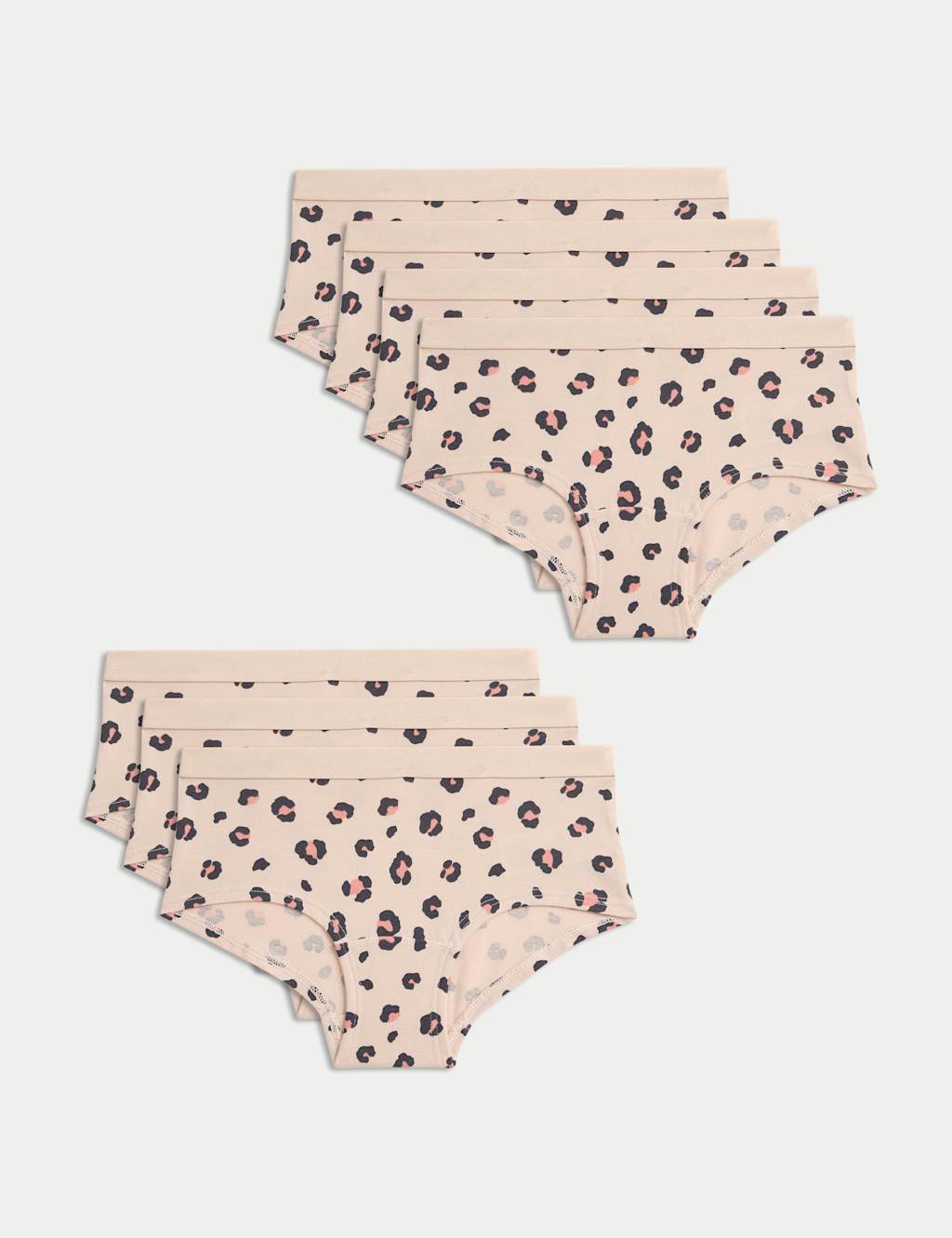 7pk Cotton Rich Animal Print Shorts (5-16 Yrs)