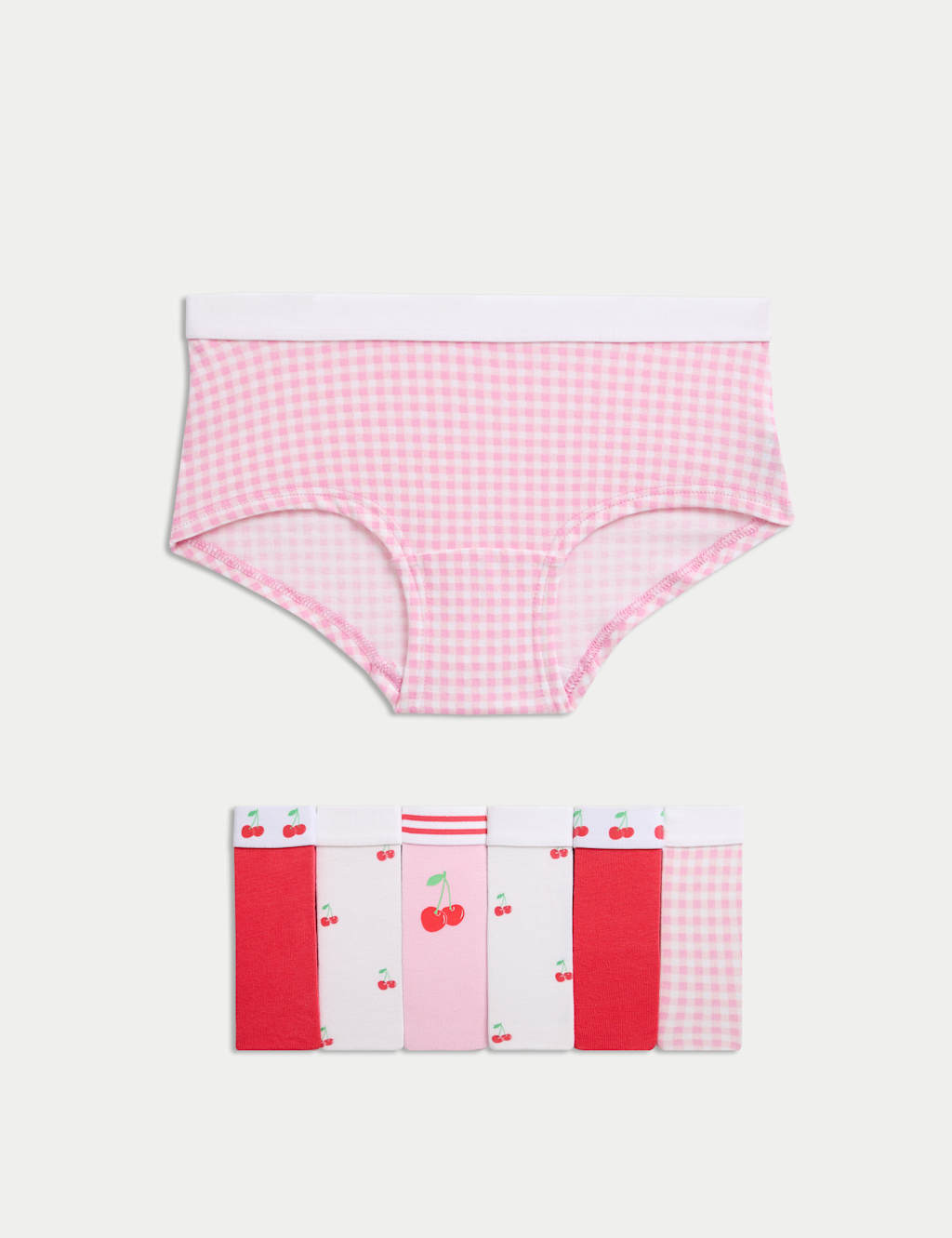 M&S Collection Girls 7pk Cotton with Stretch Fruit Shorts (5-16 Yrs) - 9-10Y - Multi, Multi