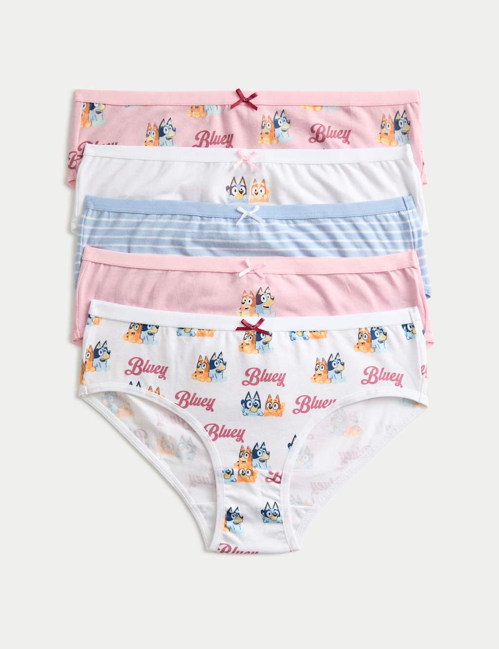 M&S Girls 5 Pack Cotton Rich Bluey Knickers (2-8 Yrs) - 4-5 Years - Multi