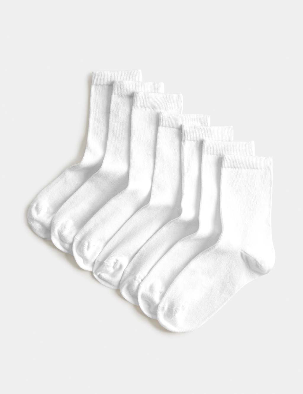 M&S Boys 7 Pack School Socks (6 Small-10 ½ Large) - 4-7 - White