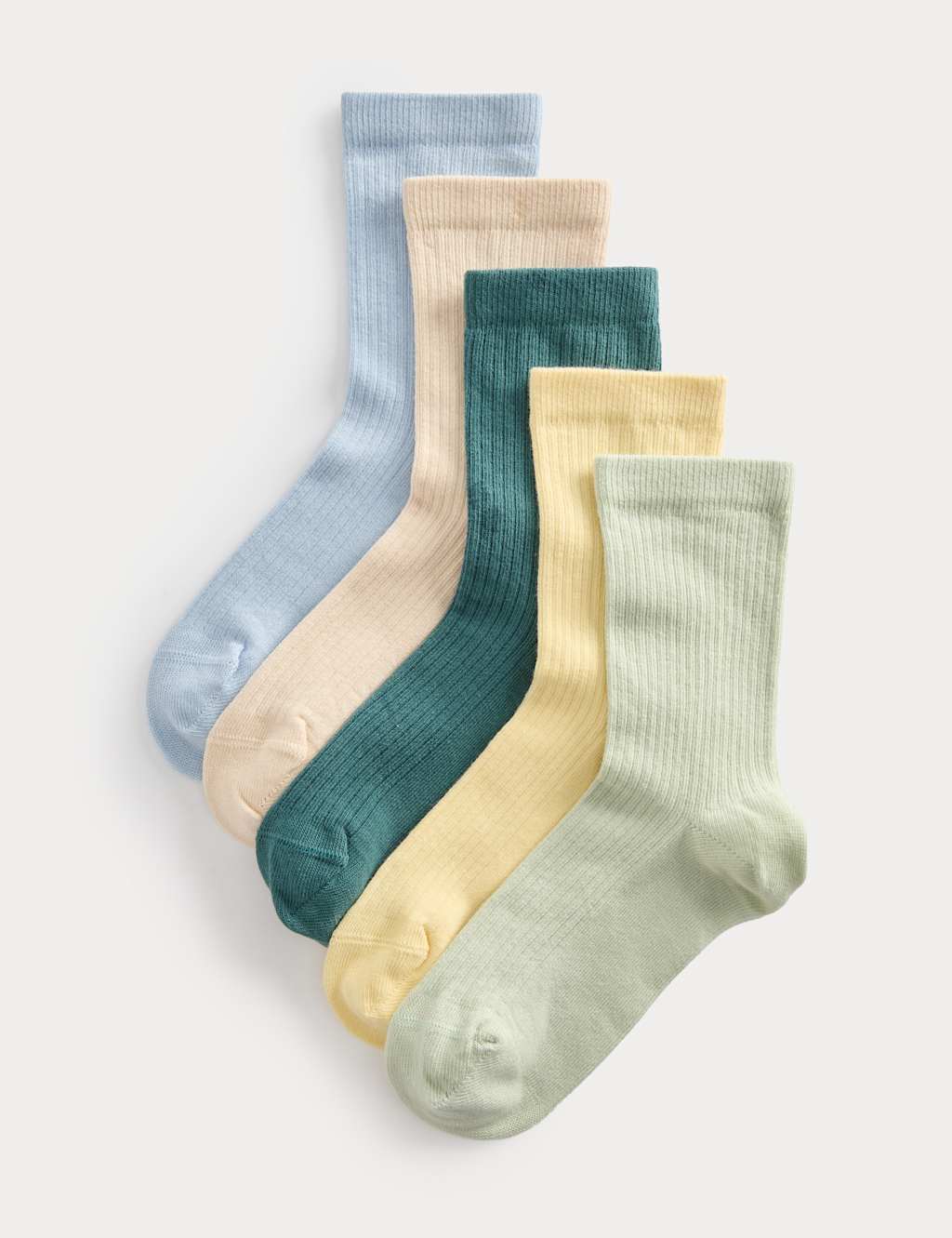 M&S Boys 5 Pack Cotton Rich Weekend Collection Socks (6 Small-7 Large) - 4-7 - Multi