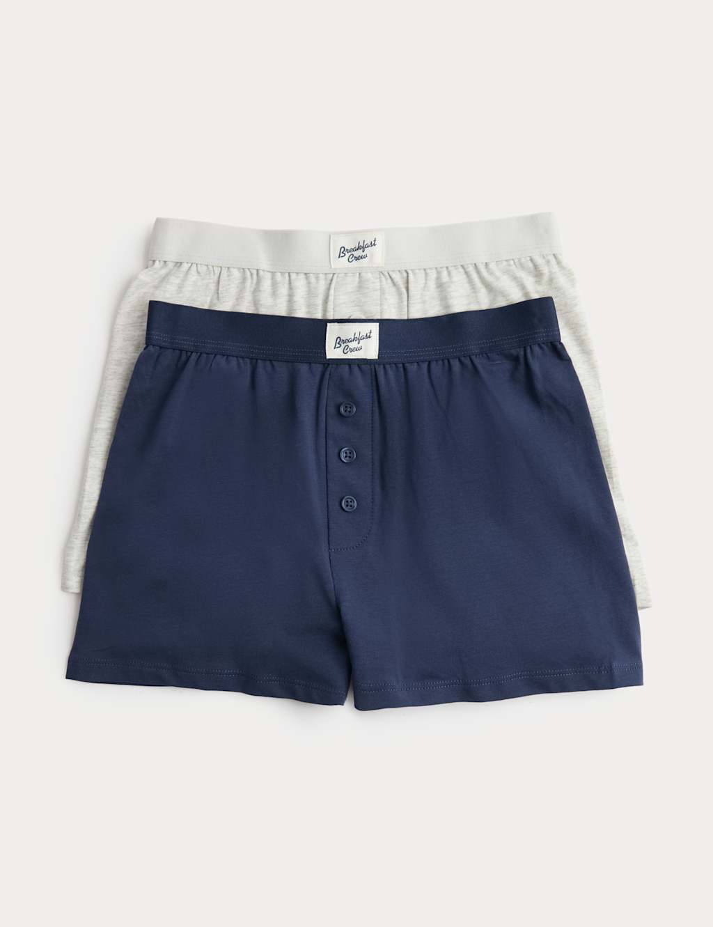 M&S Boys 2 Pack Cotton with Stretch Loose Fit Boxers (5-16 Yrs) - 6-7 Years - Navy Mix