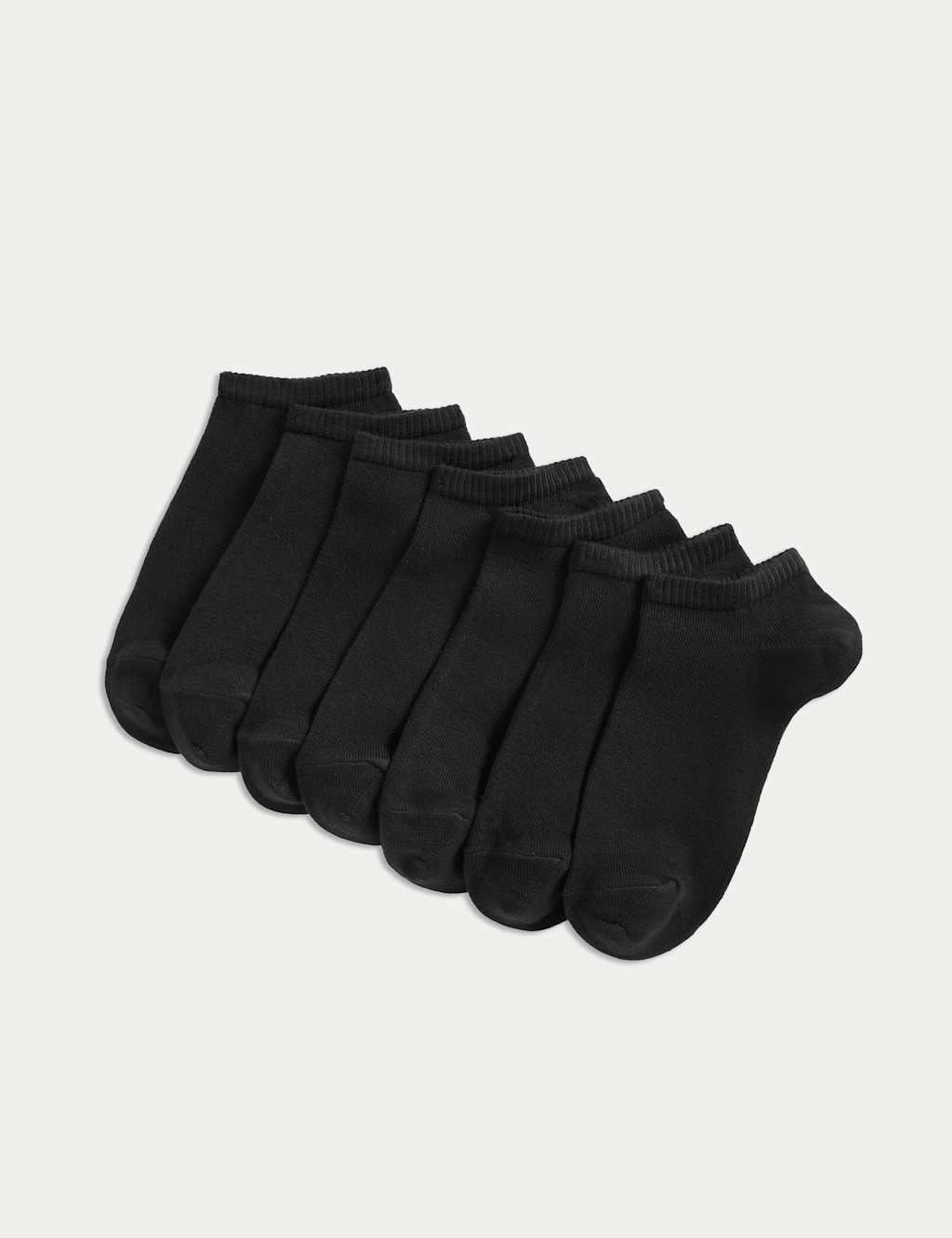 M&S 7pk Cotton Rich Trainer Liners (6 Small - 10 Large) Black