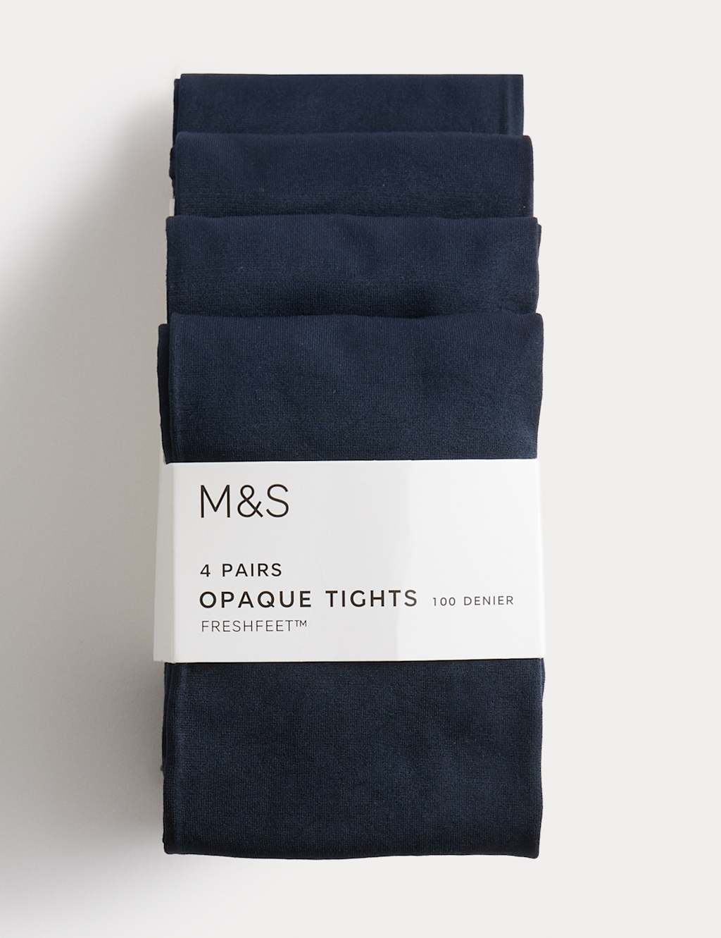 M&S 4pk 100 Denier School Tights (6-14 Yrs) Navy