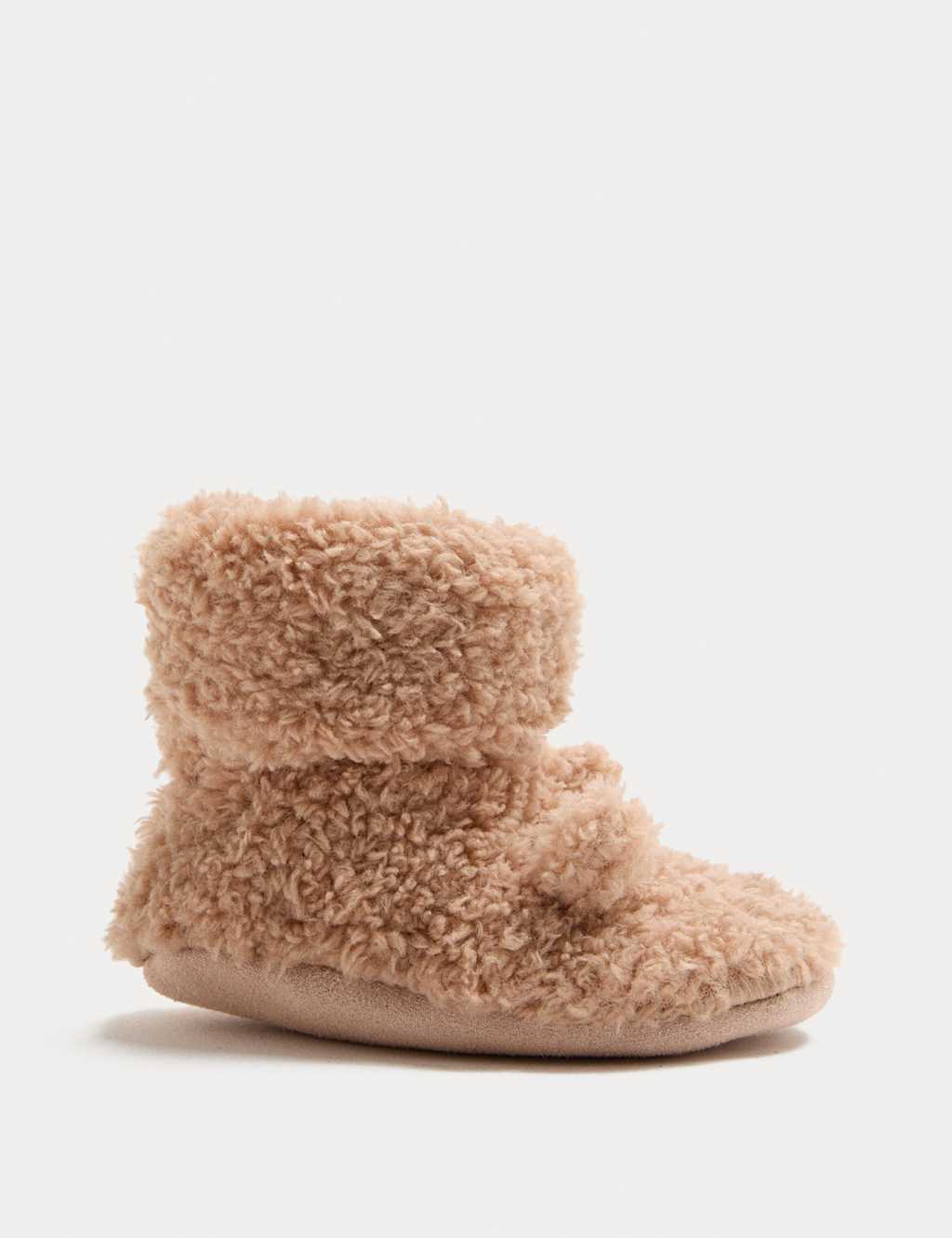M&S Borg Booties (0-12Mths) Dark Taupe