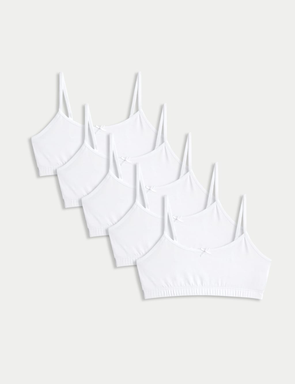 5pk Cotton with Stretch Crop Tops (6-16 Yrs)