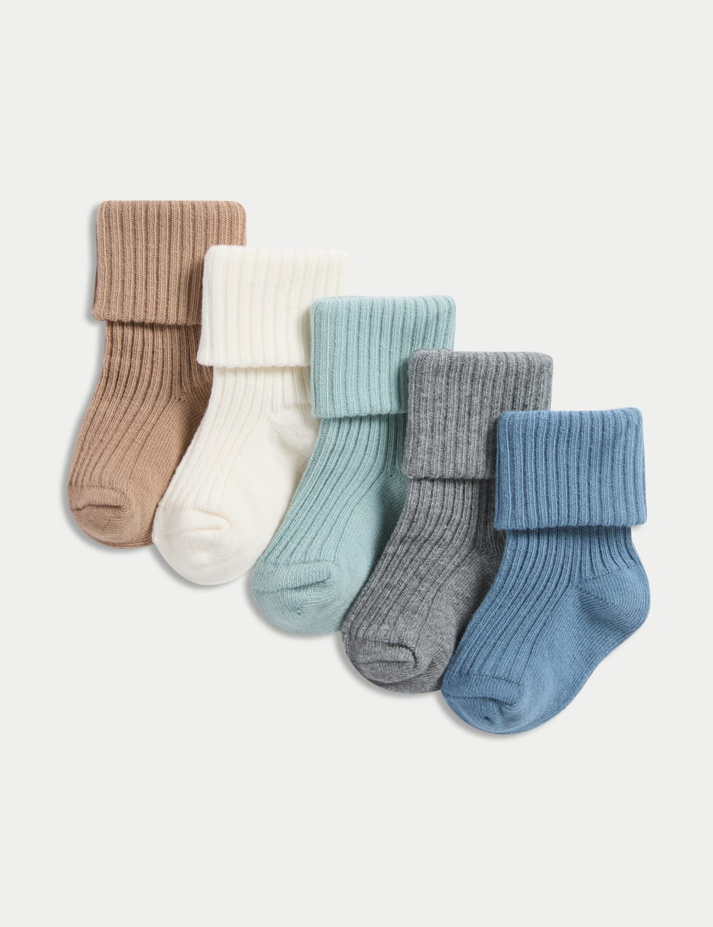 5pk Cotton Rich Ribbed Baby Socks (0-3 Yrs)
