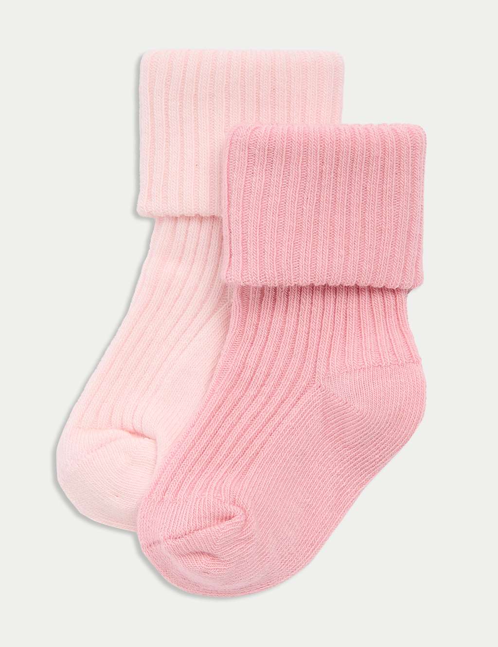 2pk Cotton Rich Ribbed Socks (7lbs-3 Yrs)