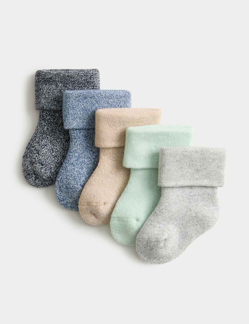 M&S 5pk Cotton Rich Socks (0-3 Yrs) Multi