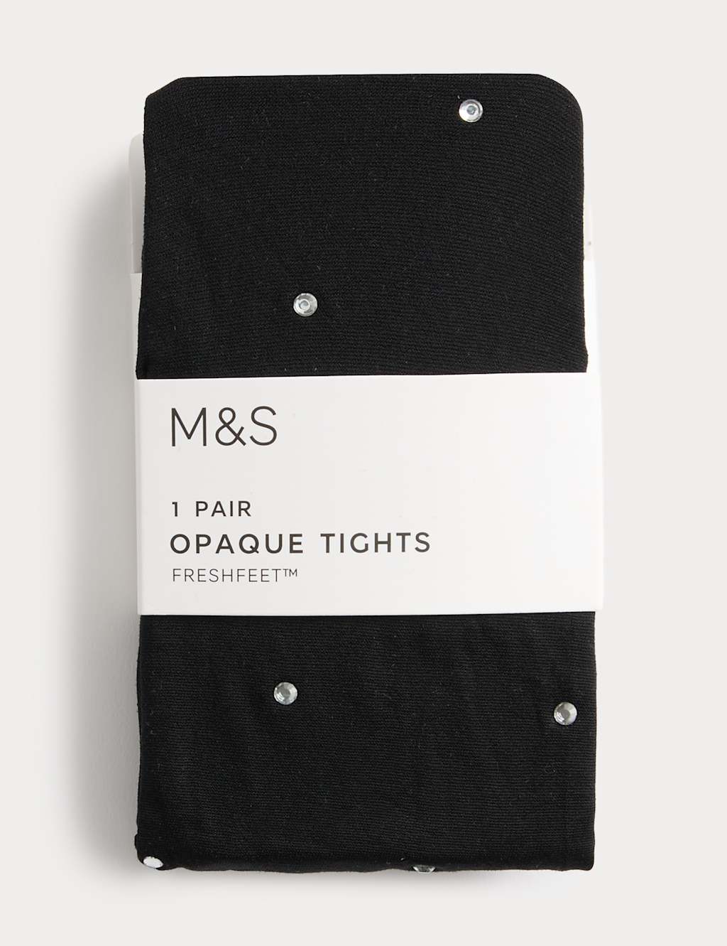 M&S Diamante Opaque Tights (3-14 Yrs) Black Mix
