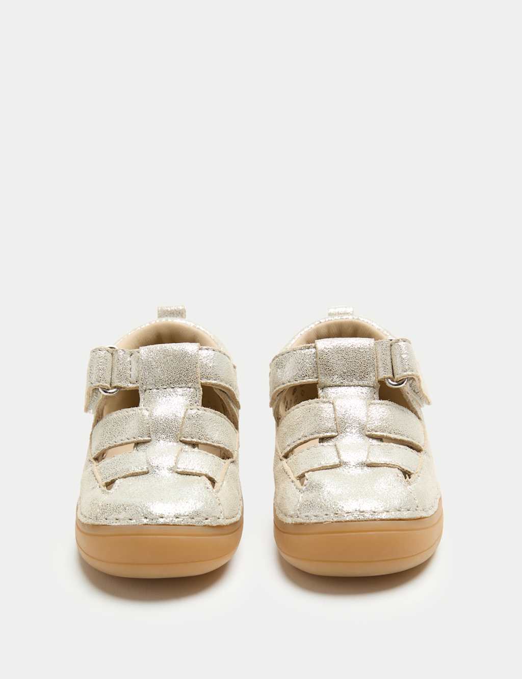 M&S Girls Suede Fisherman First Walker Sandals (2 Small-5 Small) - 5 - Silver