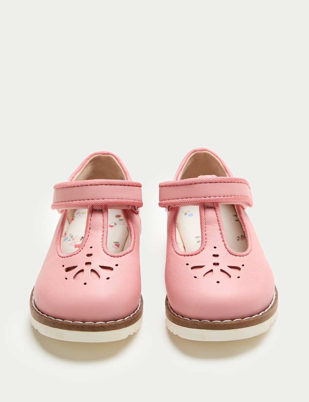 M&S Girls Mini Me Heritage T Bar Shoes (3 Small - 4 Small) - Coral