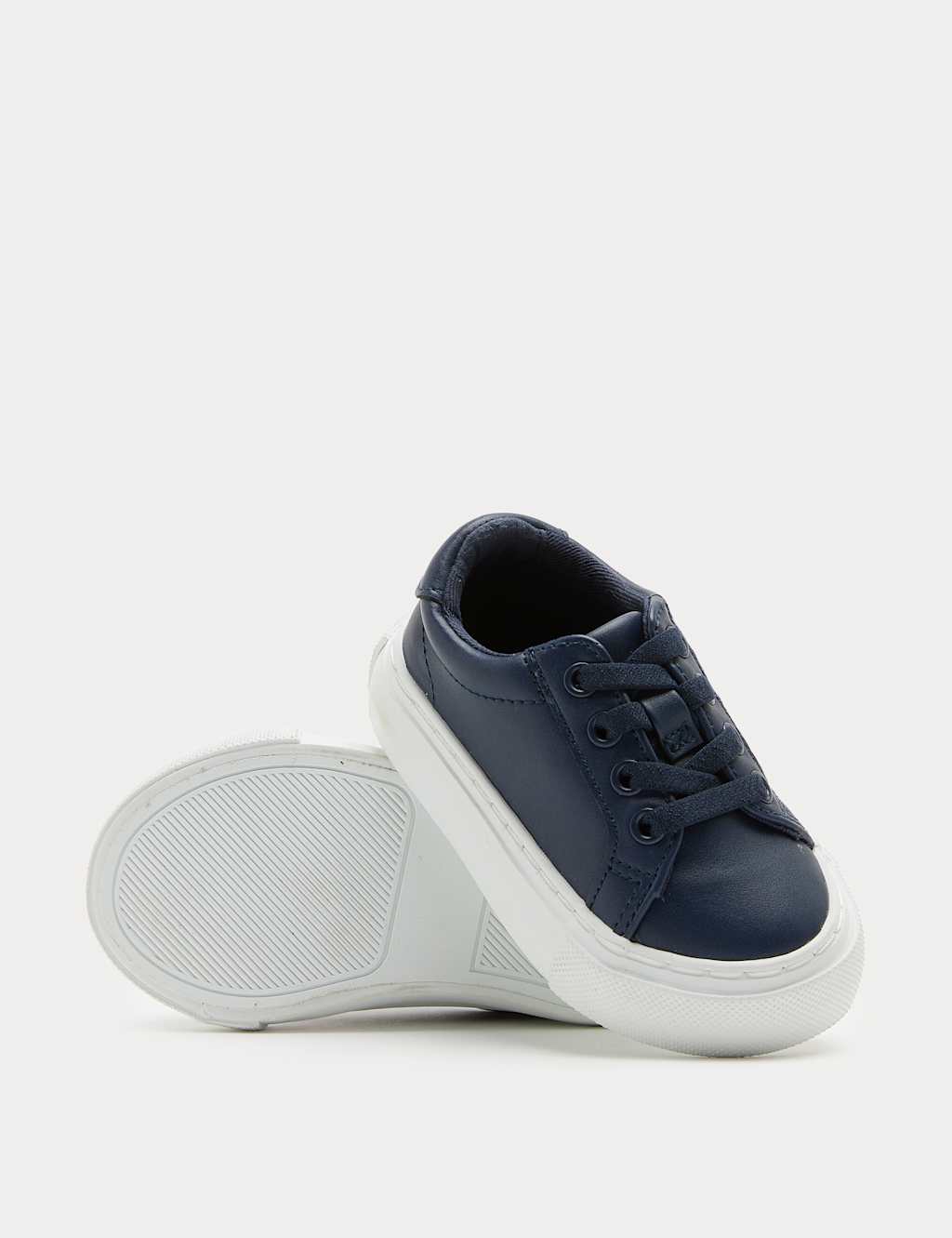 M&S Baby Lace Up Pram Shoes (3 Small - 4 Small) - Navy