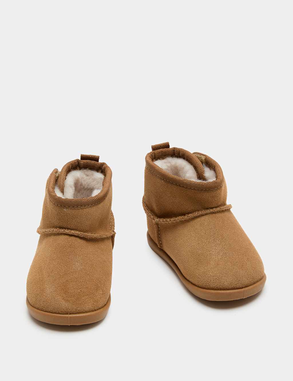M&S Kids Barefoot Suede Boots (2 Small - 5 Small) - Brown