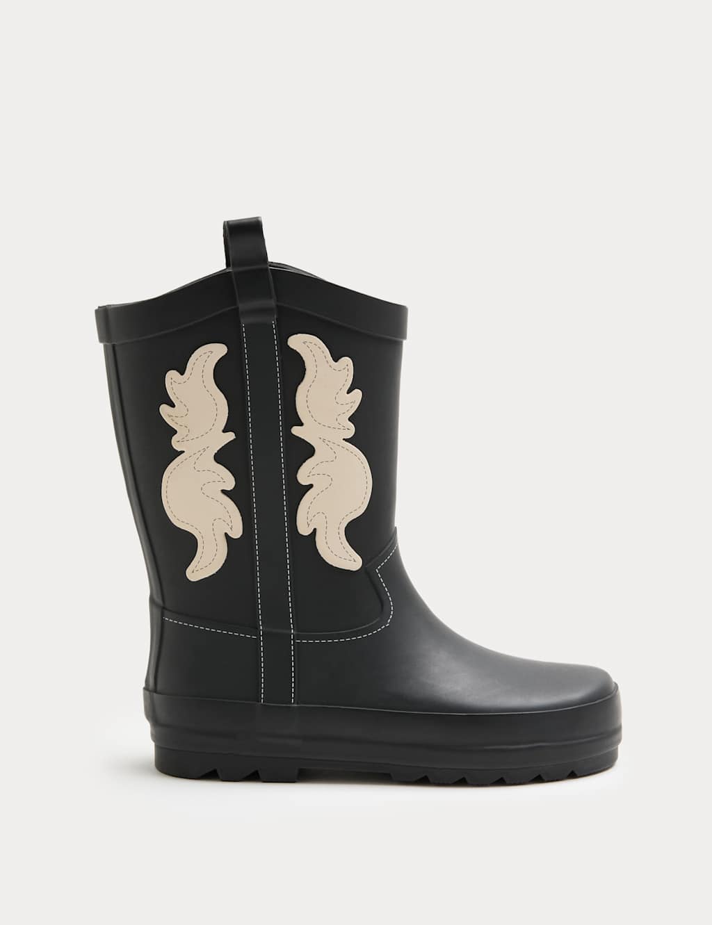 M&S Kids' Western Wellies (4 Small - 2 Large) Black Mix