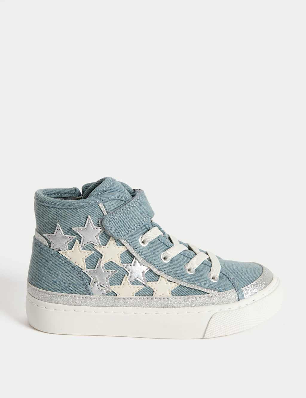 Kids’ Denim Star High Top Trainers (4 Small - 2 Large)