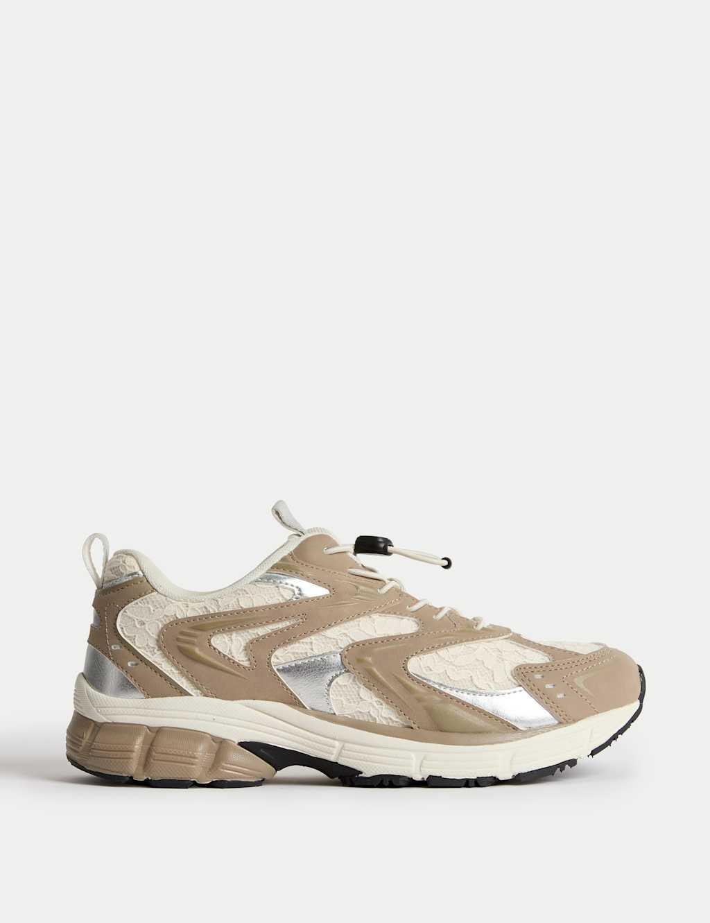 M&S Kids' Toggle Trainers (4 Small - 7 Large) White Mix