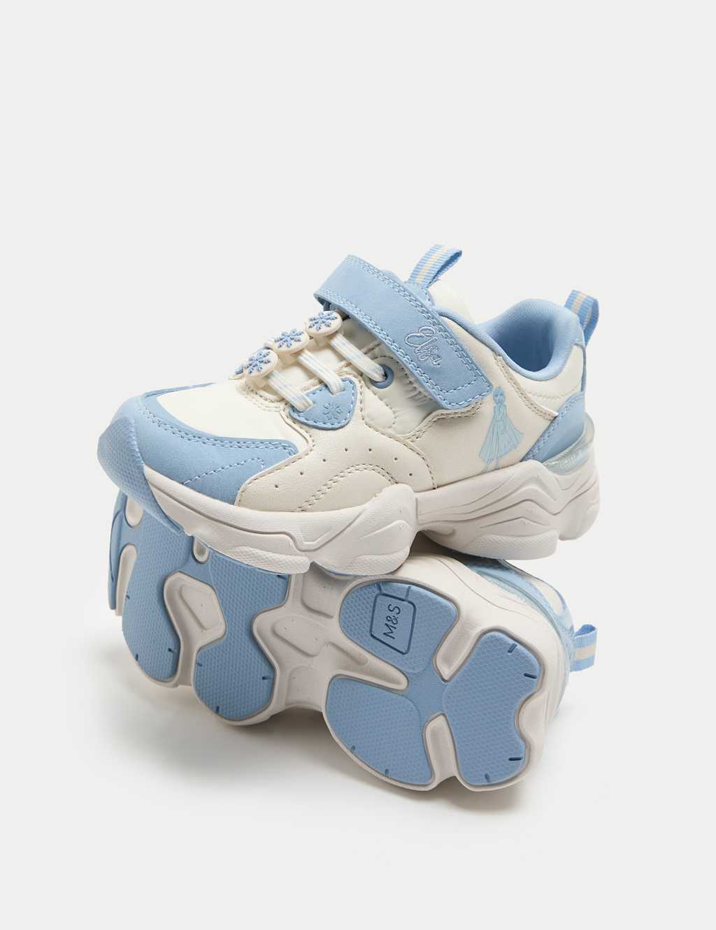 M&S Girls Suede Disney Frozen Riptape Trainers (4 Small - 13 Small) - Blue Mix