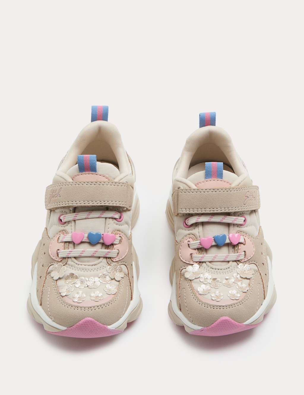 M&S Girls Lilo & Stitch Trainers (4 Small - 2 Large) - Cream Mix