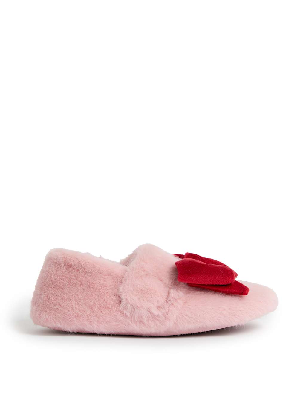 M&S Kids' Bow Riptape Slippers (4 Small - 13 Small) Pink Mix