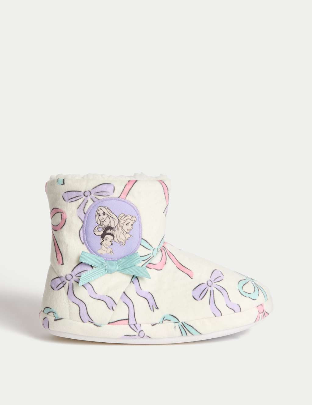 M&S Kids' Disney Princess Slipper Boots (4 Small - 2 Large) Cream Mix