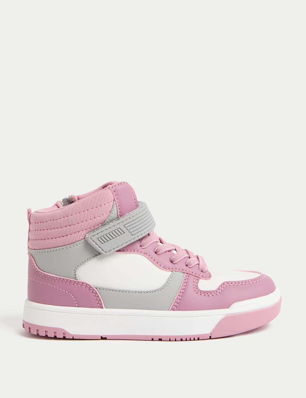 Kids' High Top Skate Trainers (4 Small - 7 Large) Pink Mix