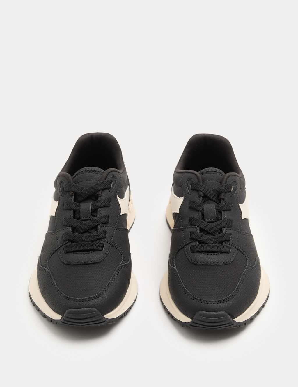 M&S Kids Ultra Elastic Lace Trainers (4 Small-7 Large) - 11 - Black